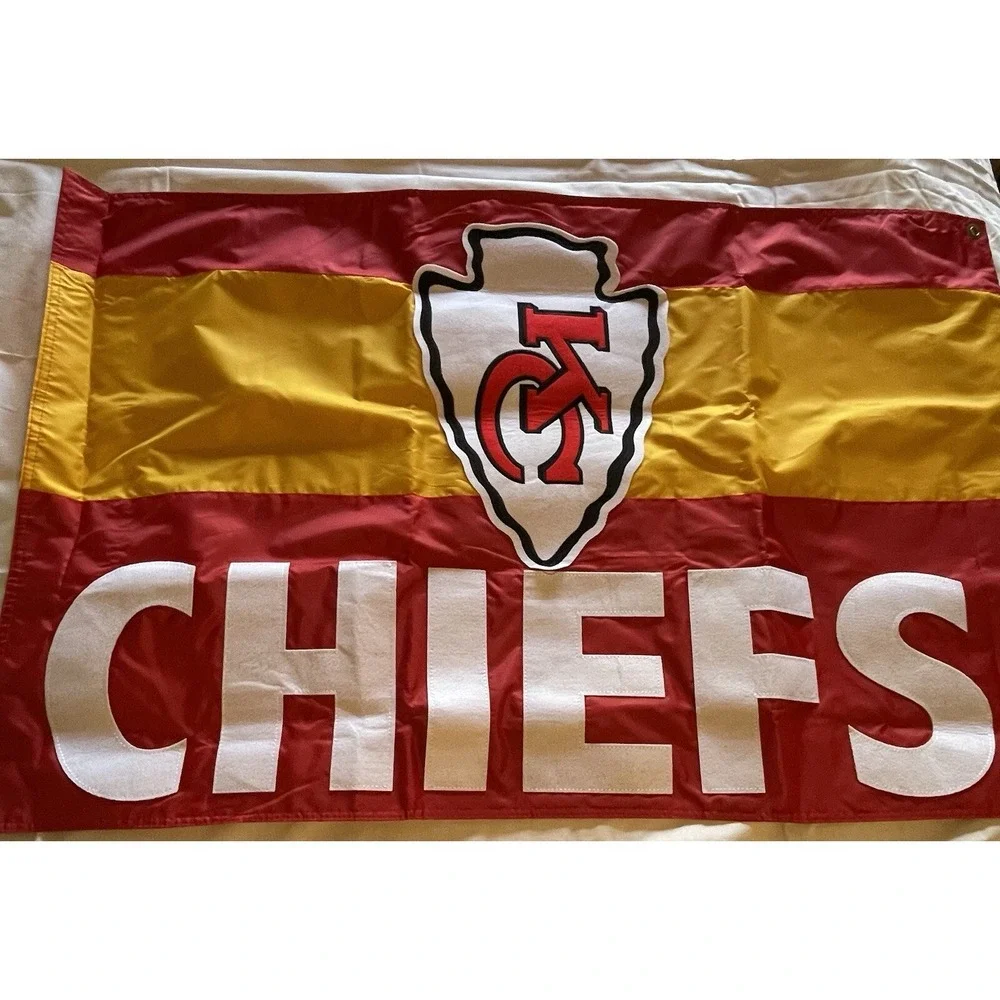 Kansas City Chiefs Banner Premium Appliqué Felt Flag New 43x28 NFL Football